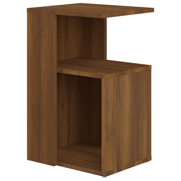 Mesa auxiliar madera contrachapada marrón roble 36x30x56 cm M 2