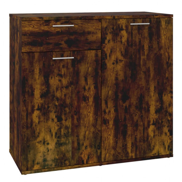 Aparador madera contrachapada roble ahumado 80x36x75 cm M 2