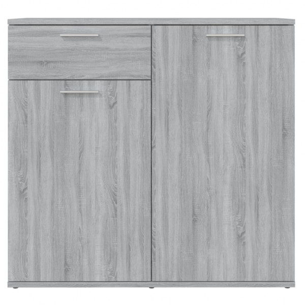 Aparador de madera contrachapada gris Sonoma 80x36x75 cm M 3