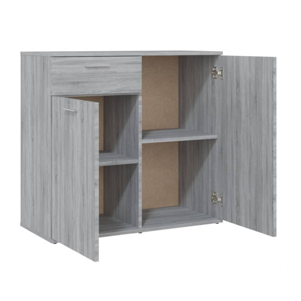 Aparador de madera contrachapada gris Sonoma 80x36x75 cm M 5