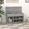 Banco zapatero madera contrachapada gris Sonoma 80x30x45 cm 1
