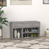 Banco zapatero madera contrachapada gris Sonoma 80x30x45 cm 4