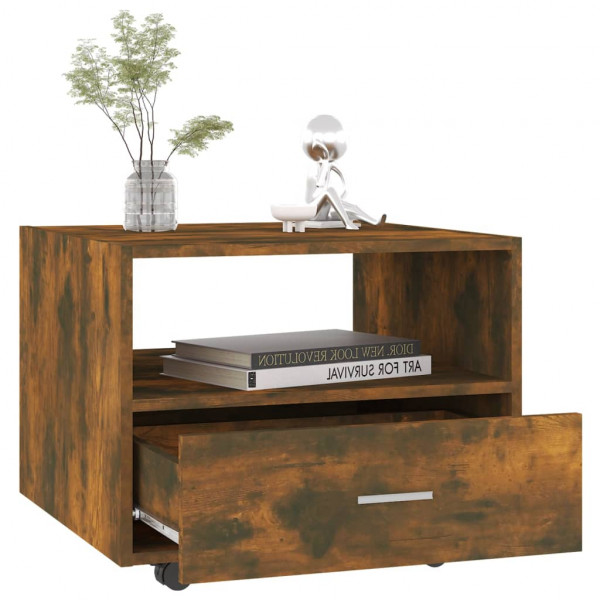 Mesa de centro madera de ingeniería roble ahumado 55x55x40 cm M 4