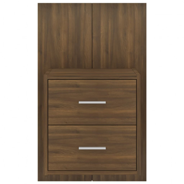 Mesita de noche de pared marrón roble M 5