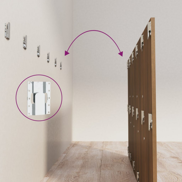 Cabecero de cama madera contrachapada roble marrón 200x1.5x80cm M 5