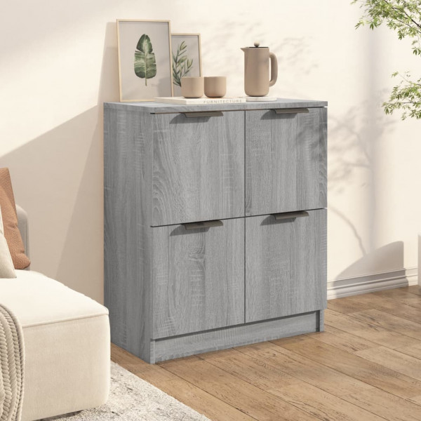 Aparador de madera contrachapada gris Sonoma 60x30x70 cm M 3