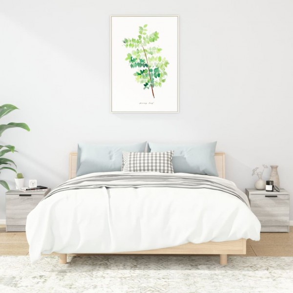 Mesitas de noche 2 unidades color gris Sonoma 40x39x40 cm D