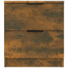 Mesitas de noche 2 uds madera contrachapada color roble ahumado 4