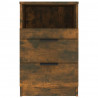 Mesitas de noche 2 uds madera contrachapada color roble ahumado 4