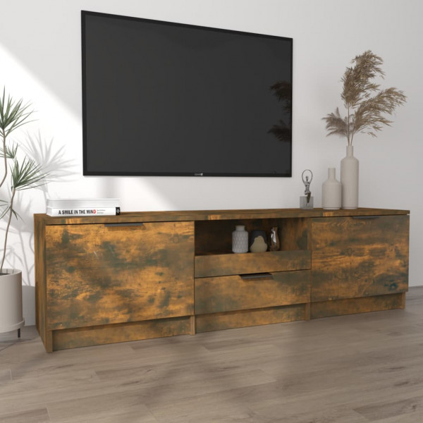 Mueble para TV madera contrachapada roble ahumado 140x35x40cm M 3