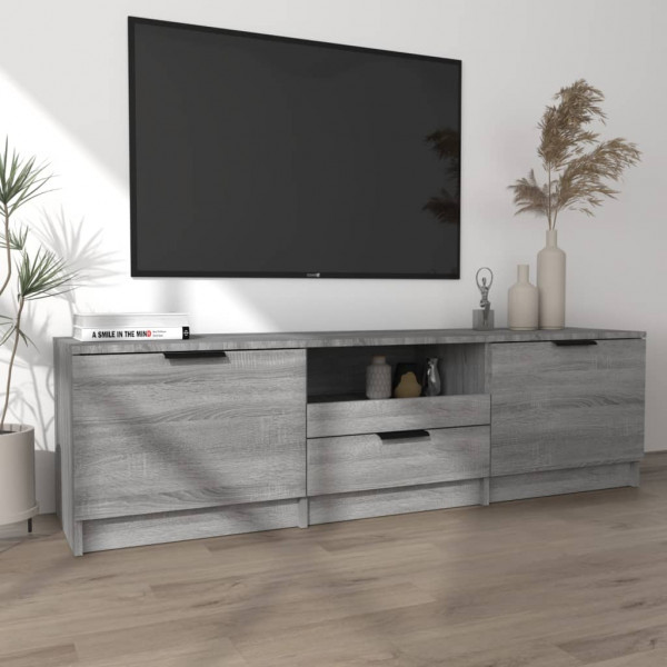 Mueble de TV madera contrachapada gris Sonoma 140x35x40 cm M 3
