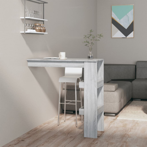 Mesa de bar de pared madera contrachapada gris 102x45x103.5cm D