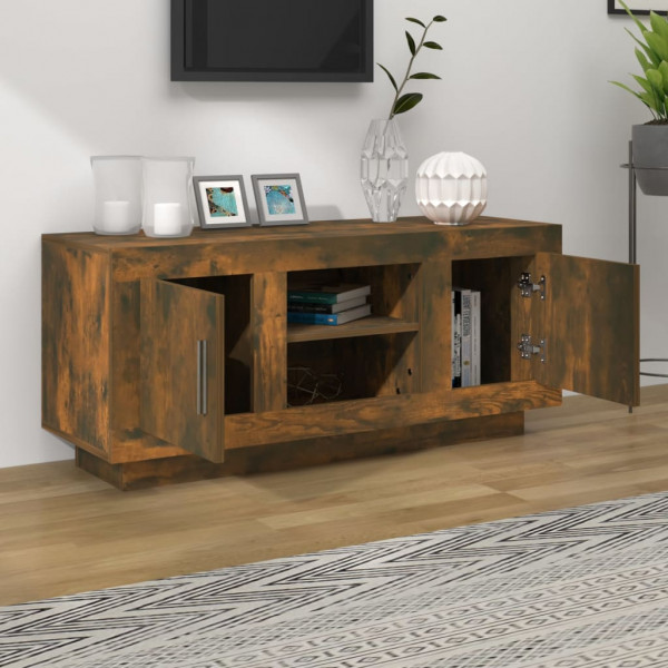 Mueble para TV madera contrachapada roble ahumado 102x35x45 cm M 3