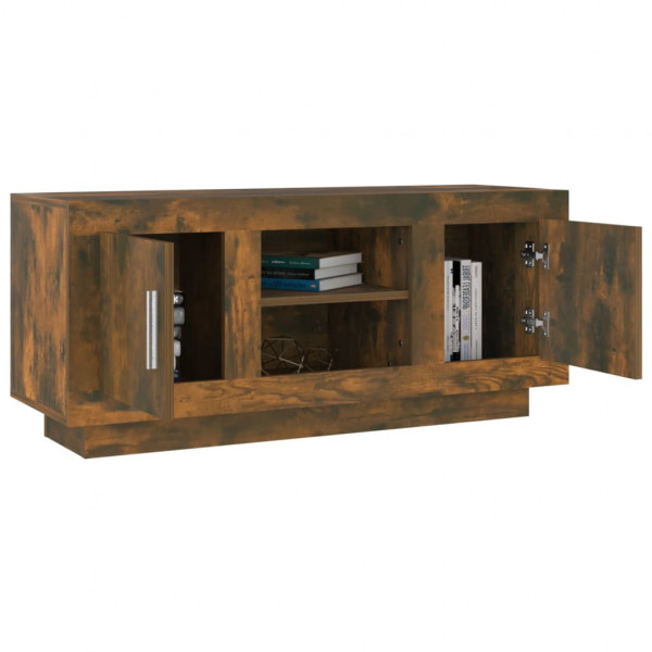 Mueble para TV madera contrachapada roble ahumado 102x35x45 cm M 4