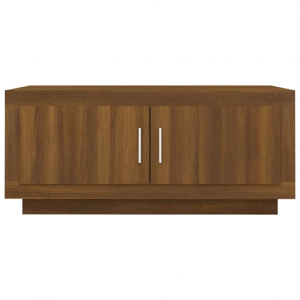 Mesa de centro madera contrachapada roble marrón 102x50x45 cm M 5