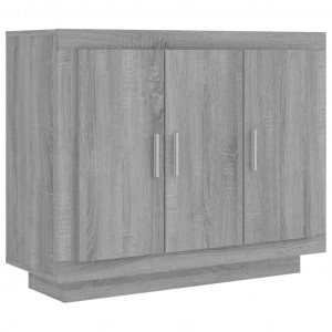 Aparador de madera contrachapada gris Sonoma 92x35x75 cm H