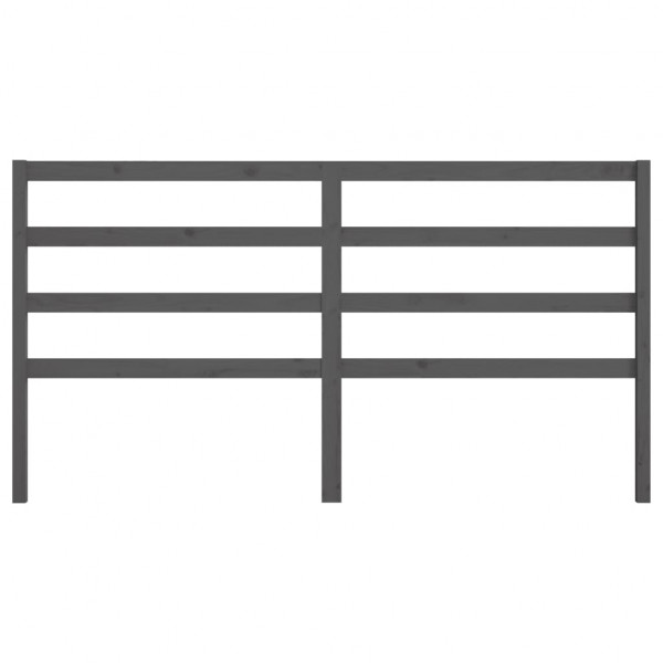 Cabecero de cama madera maciza de pino gris 206x4x100 cm M 4