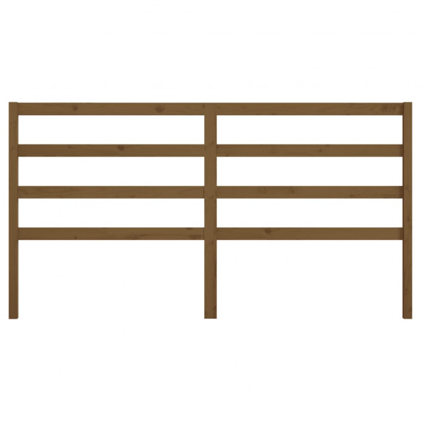 Cabecero de cama madera maciza de pino marrón miel 206x4x100 cm M 4