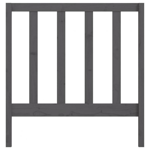 Cabecero de cama madera maciza de pino gris 81x4x100 cm M 4