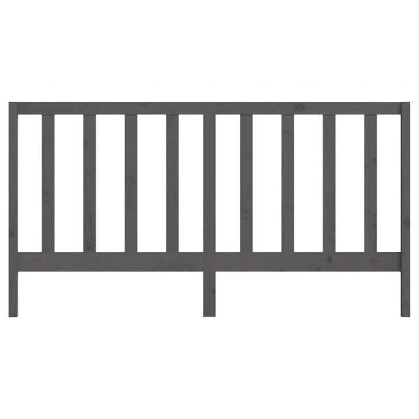 Cabecero de cama madera maciza de pino gris 206x4x100 cm M 4
