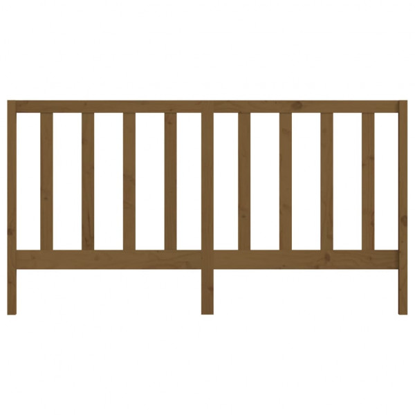 Cabecero de cama madera maciza de pino marrón miel 206x4x100 cm M 4