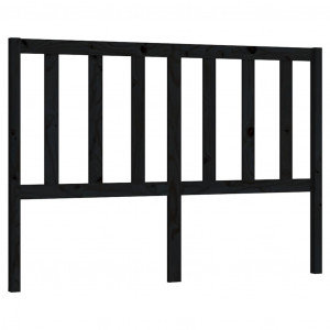 Cabeceira de cama 126x4x100 cm pinho maciço preto H