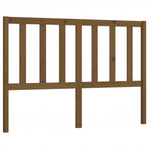 Cabecero de cama madera maciza de pino marrón miel 141x4x100 cm H
