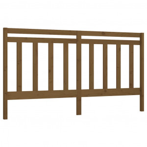 Cabecero de cama madera maciza de pino marrón miel 206x4x100 cm H
