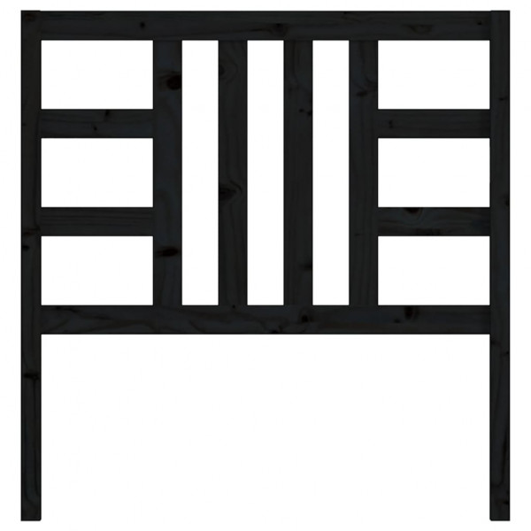 Cabecero de cama madera maciza de pino negro 106x4x100 cm M 4