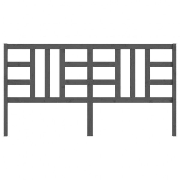 Cabecero de cama madera maciza de pino gris 186x4x100 cm M 4