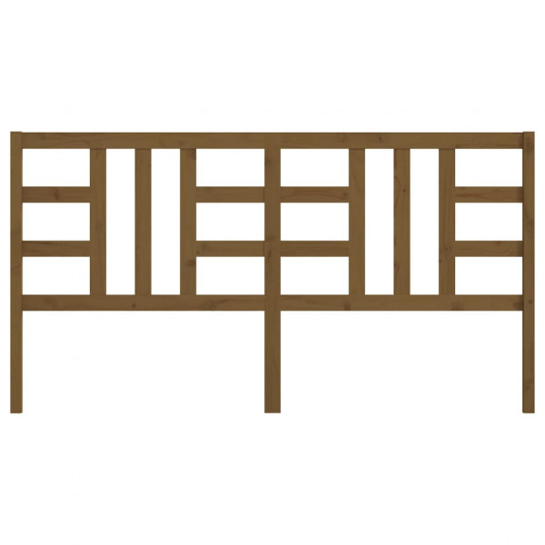 Cabecero de cama madera maciza de pino marrón miel 206x4x100 cm M 2