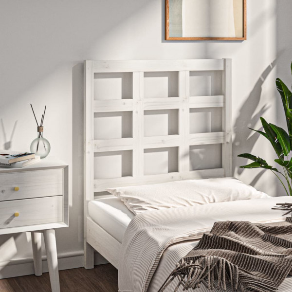 Cabecero de cama madera maciza de pino blanco 80.5x4x100 cm M 4