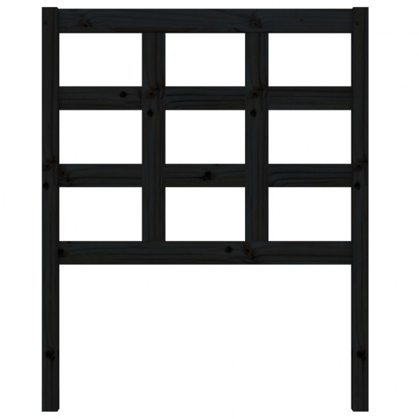 Cabecero de cama madera maciza de pino negro 80.5x4x100 cm M 2