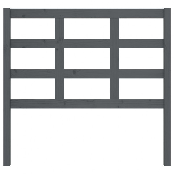 Cabecero de cama madera maciza de pino gris 105.5x4x100 cm M 3