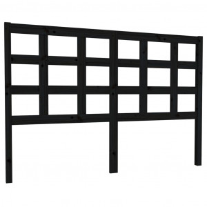 Cabeceira de cama 145.5x4x100 cm pinho maciço preto H
