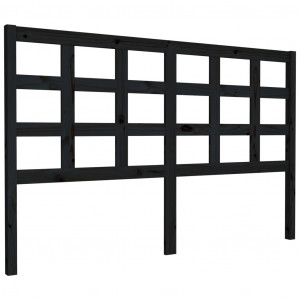 Cabecero de cama madera maciza de pino negro 156x4x100 cm H