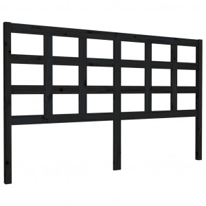 Cabeceira de cama 165.5x4x100 cm pinho maciço preto H