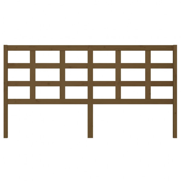 Cabecero de cama madera maciza pino marrón miel 185.5x4x100 cm M 3