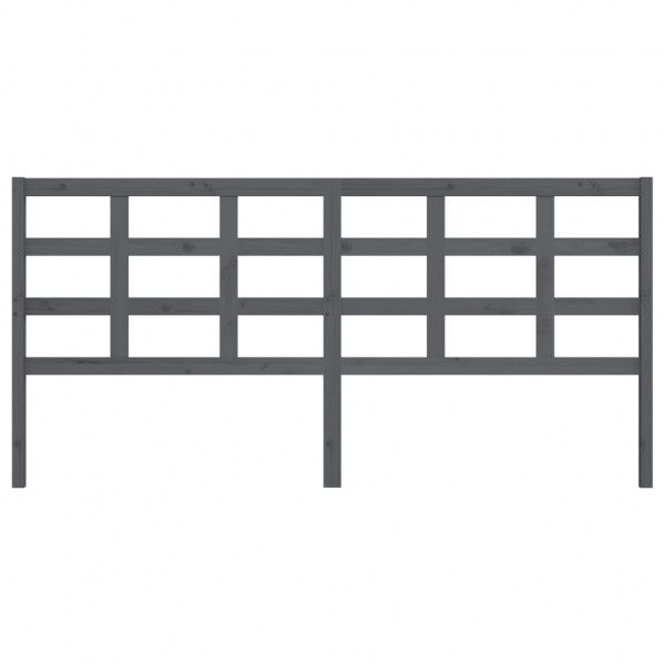 Cabecero de cama madera maciza de pino gris 205.5x4x100 cm M 3