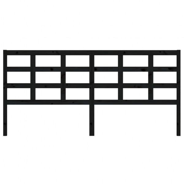 Cabecero de cama madera maciza de pino negro 205.5x4x100 cm M 3