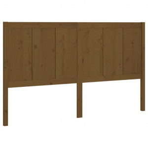 Cabecero de cama madera maciza de pino marrón miel 205x4x100 cm H