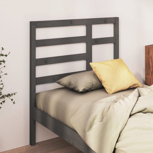 Cabecero de cama madera maciza de pino gris 96x4x104 cm D