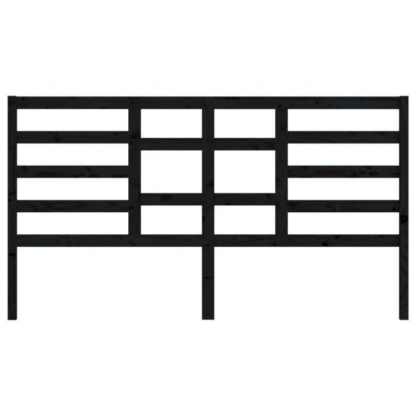 Cabecero de cama madera maciza de pino negro 186x4x104 cm M 4