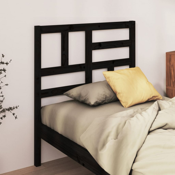 Cabecero de cama madera maciza de pino negro 96x4x104 cm D