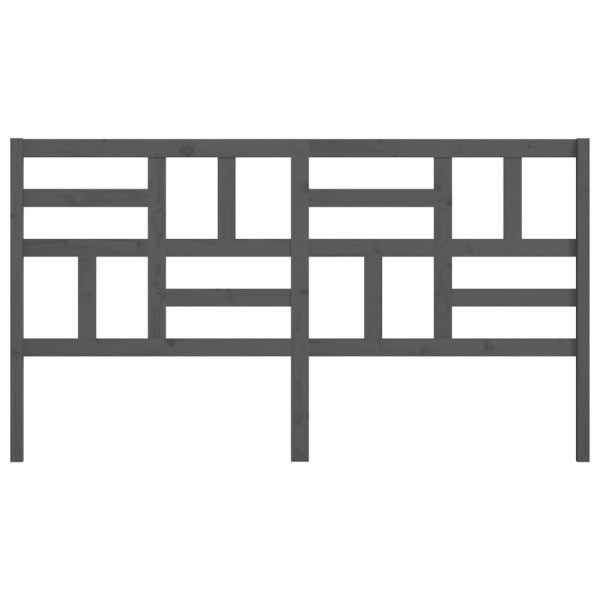 Cabecero de cama madera maciza de pino gris 206x4x104 cm M 4