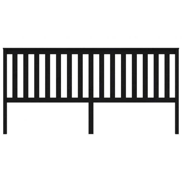 Cabecero de cama madera maciza de pino negro 206x6x101 cm M 3