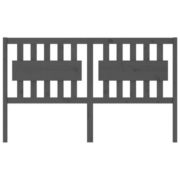 Cabecero de cama madera maciza de pino gris 155.5x4x100 cm M 3