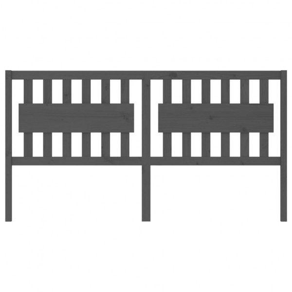 Cabecero de cama madera maciza de pino gris 185.5x4x100 cm M 3