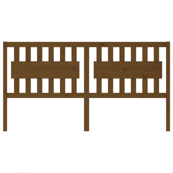 Cabecero de cama madera maciza pino marrón miel 185.5x4x100 cm M 3