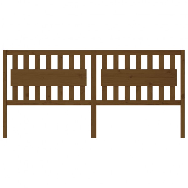 Cabecero de cama madera maciza de pino marrón miel 205x4x100 cm M 3